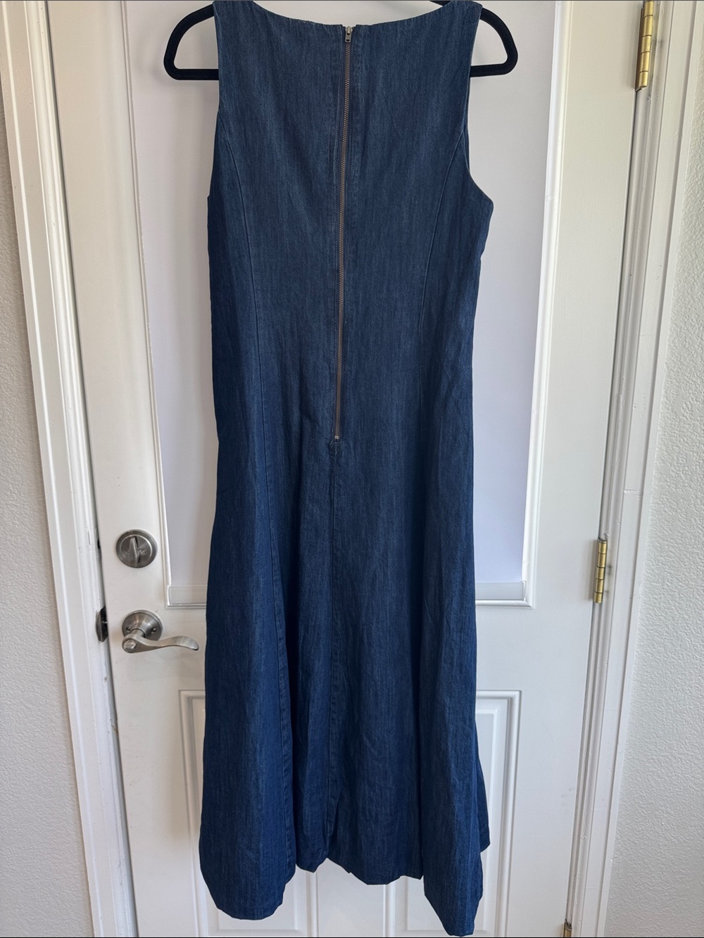 Anthropologie Denim A-Line balloon bottom Dress Women’s size 6 - Picture 4 of 9
